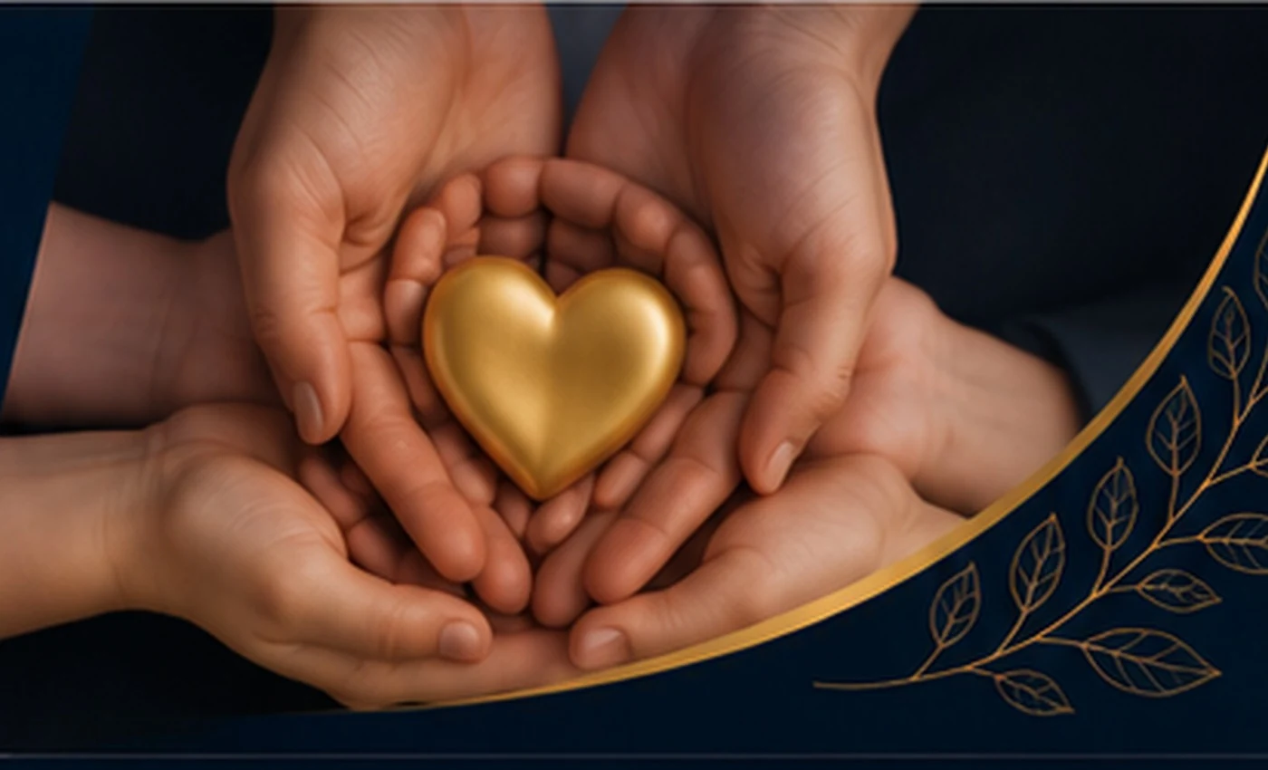 Hands holding heart